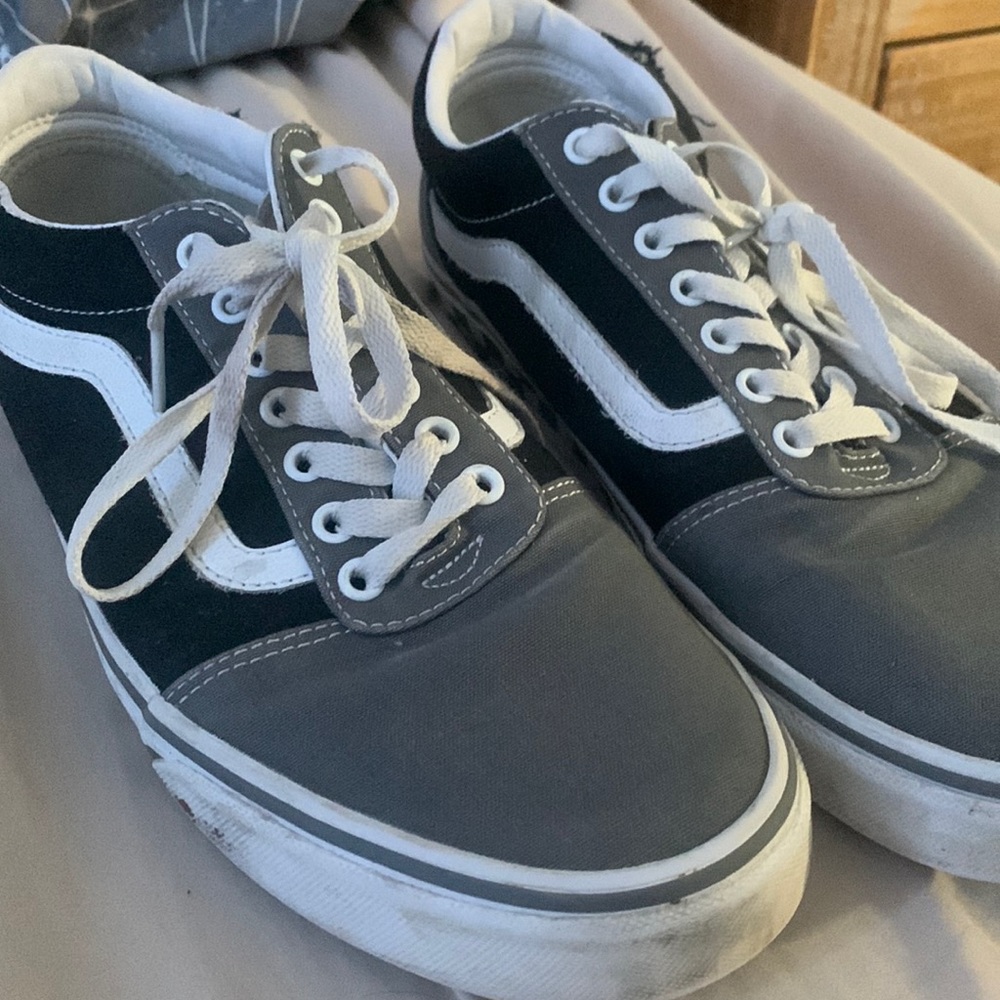 These are black vans. There in not bad shape.Great to match with anything